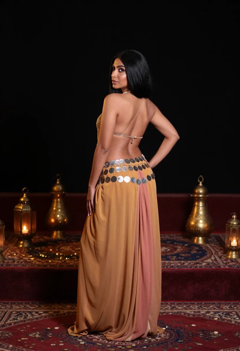 AI private raqs sample — portrait of a woman, an adult Egyptian woman with warm olive