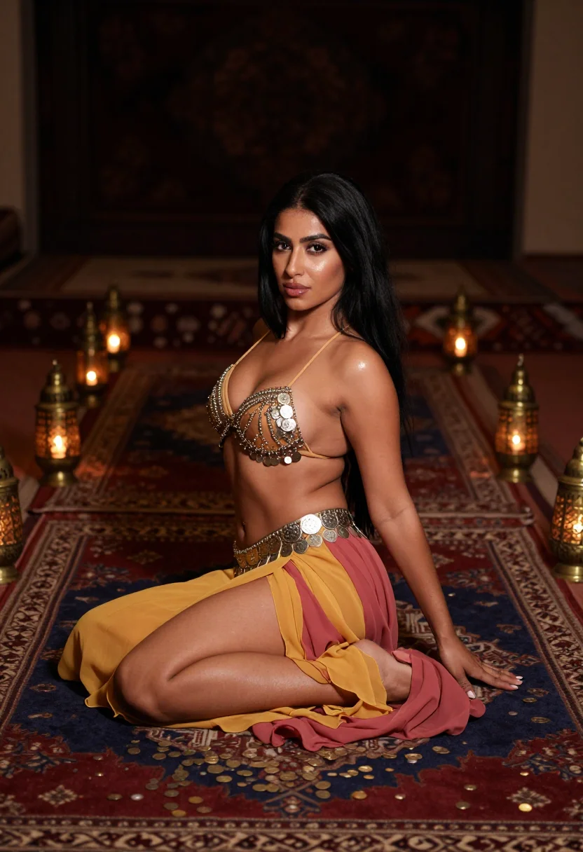 AI private raqs sample — portrait of a woman, an adult Egyptian woman with warm olive