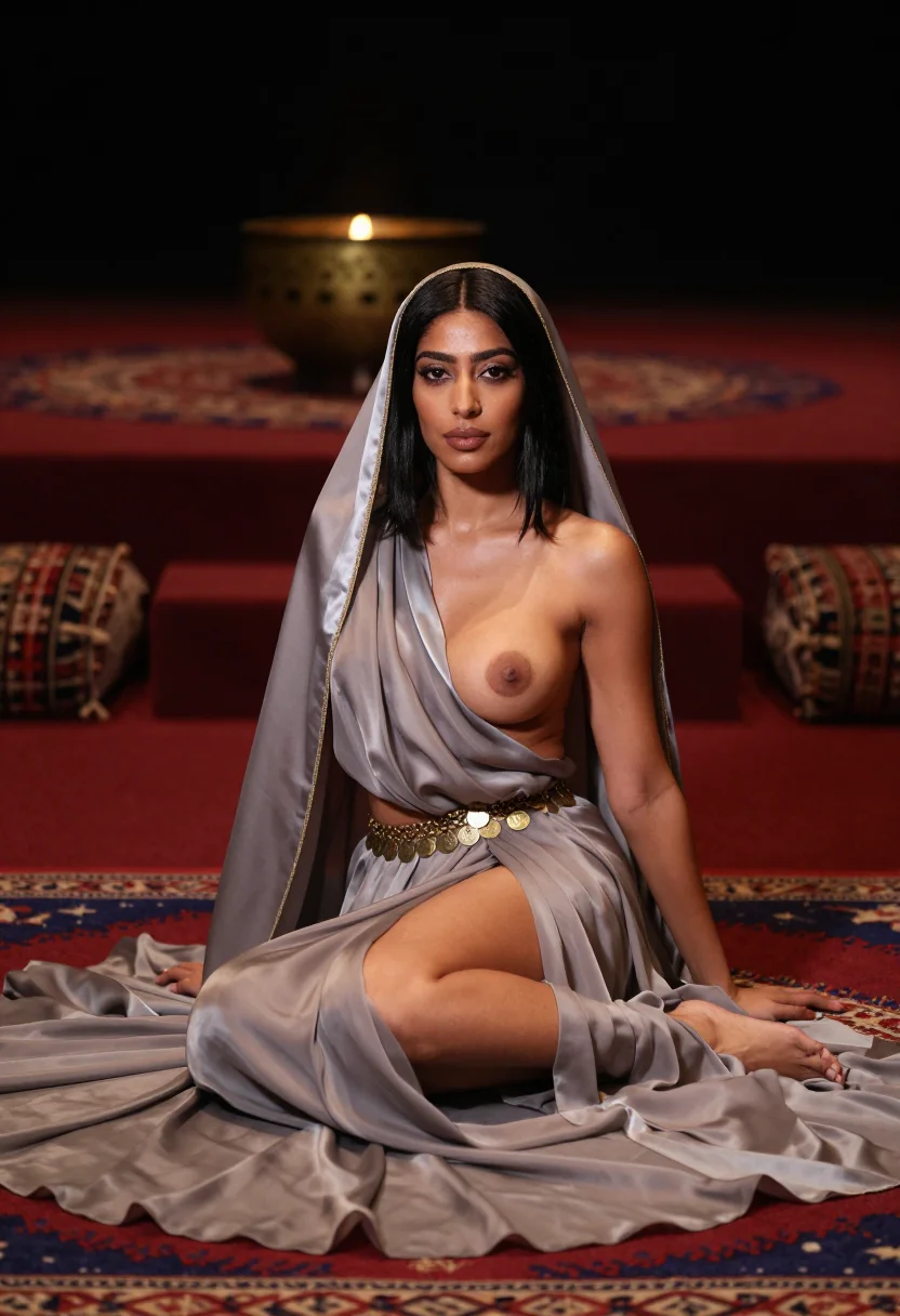 AI private raqs sample — portrait of a woman, an adult Egyptian woman with warm olive